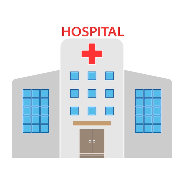 Flat Design Healthcare Hospital Icon Medical concept with hospital building