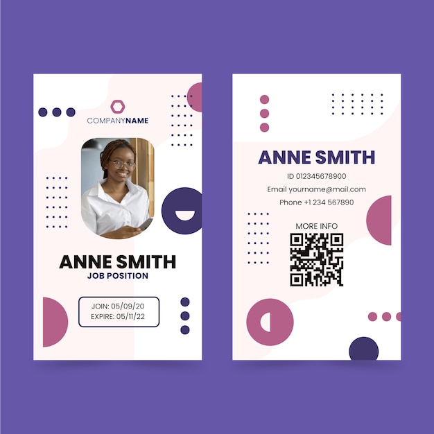 Flat design identity card template