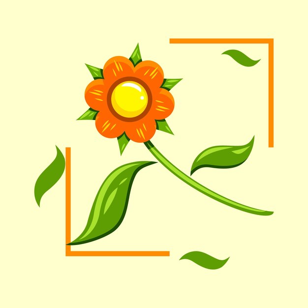 Flat design illustration of sunflower.logo icon,flower icon,plant icon