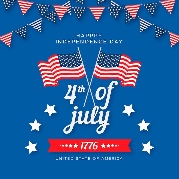 Flat design independence day