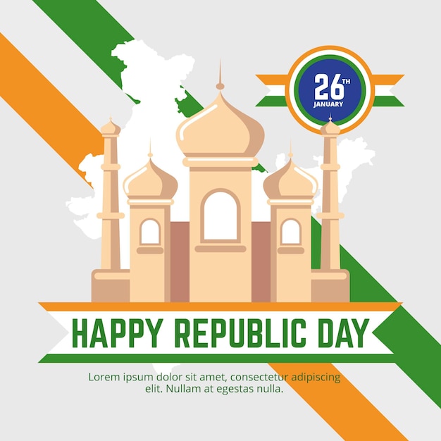 Flat design indian republic day