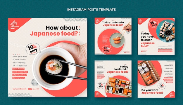 Flat design instagram post