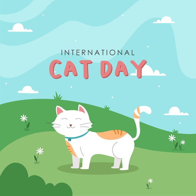 FLAT DESIGN FOR INTERNATIONAL CAT DAY CELEBRATION