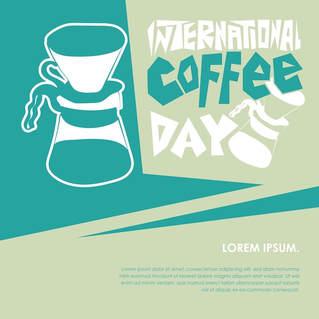 Vector flat design for international coffee day with coffee dripper design