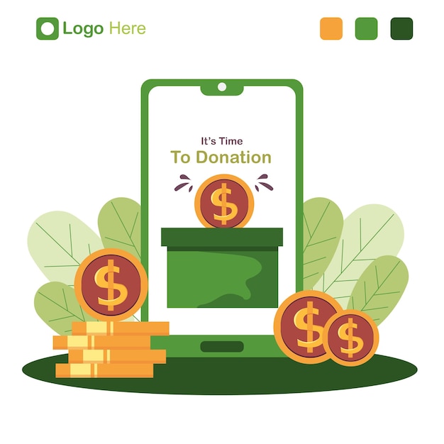 Flat design international day of charity concept