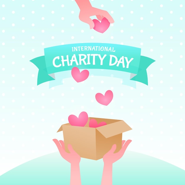 Flat design international day of charity