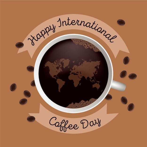 Flat design international day of coffee