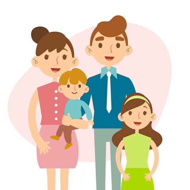 Flat design international day of families concept