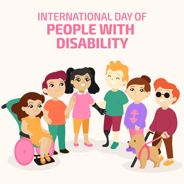 Flat design international day of people with disability