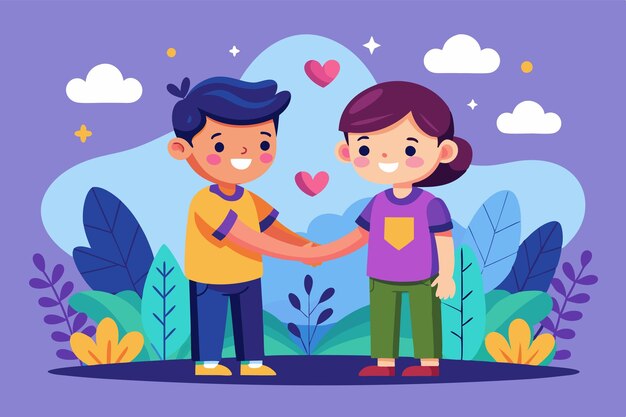 Vector flat design of the international friendship day celebration