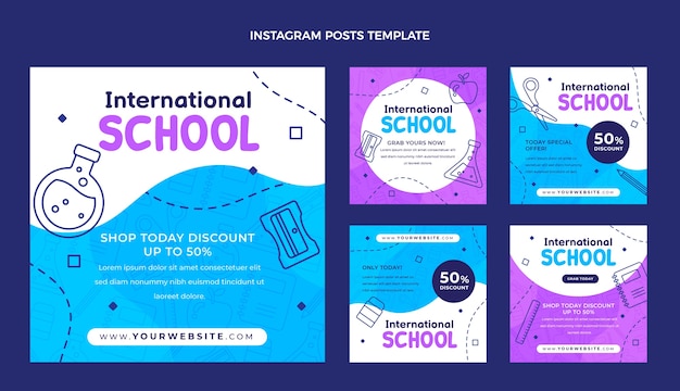 Flat design international school template