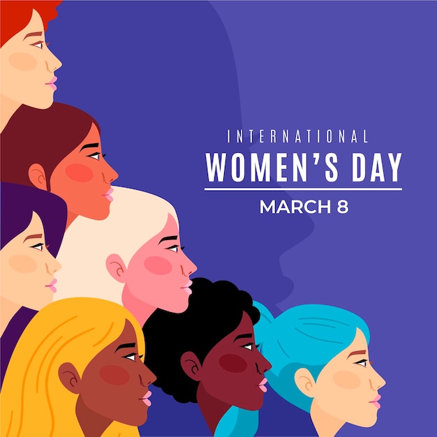 Flat design international women's day illustrated