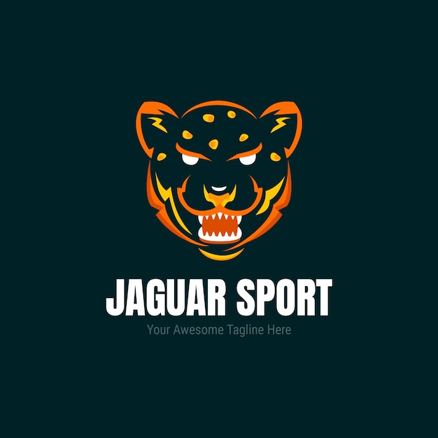 Vector flat design jaguar logo template