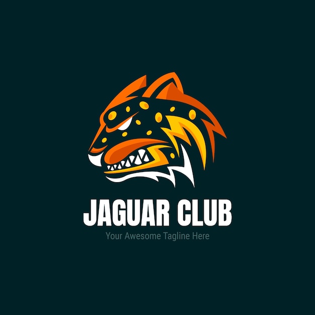 Vector flat design jaguar logo template