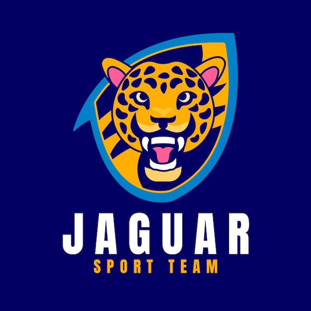 Flat design jaguar logo template