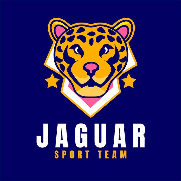 Vector flat design jaguar logo template