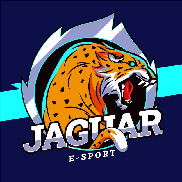 Vector flat design jaguar  logo