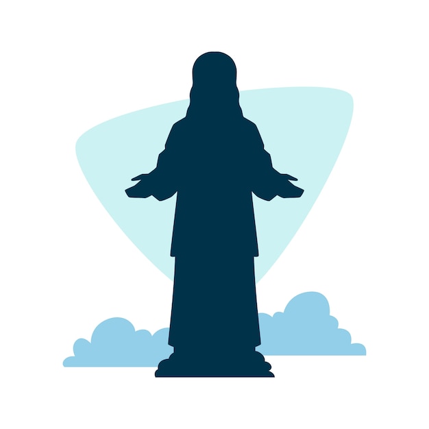 Flat design jesus silhouette illustration