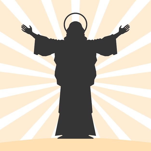 Flat design jesus silhouette