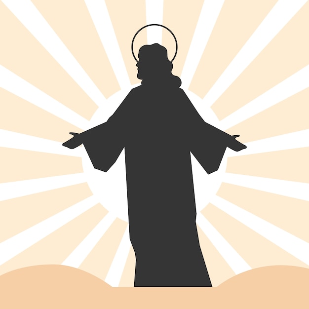 Flat design jesus silhouette