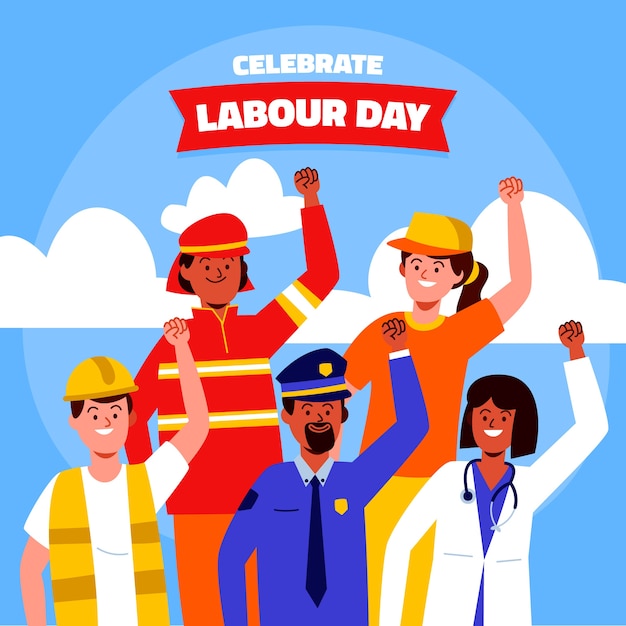 Flat design labour day