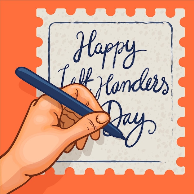 Flat design left handers day