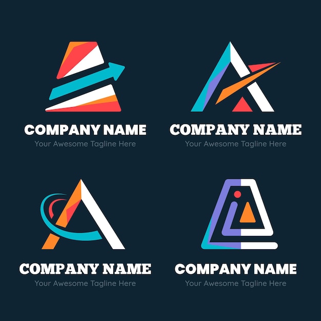 Flat design a logo templates