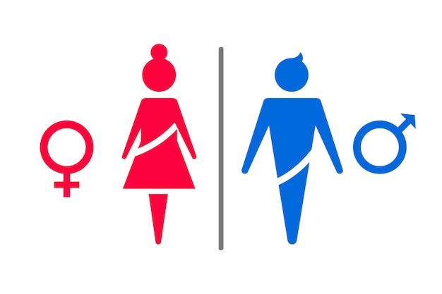 Flat design male female symbols