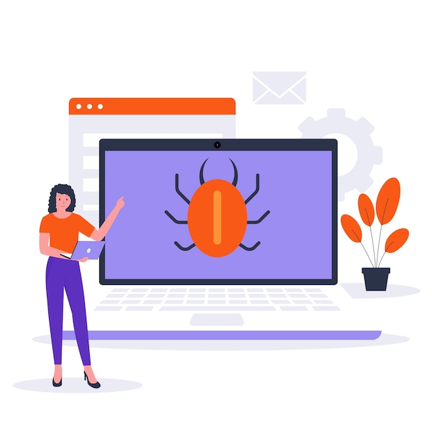 Flat design of malware illustration concept for websites landing pages mobile applications