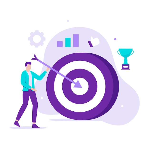 Flat design of manage business goals illustration. Illustration for websites, landing pages, mobile applications, posters and banners