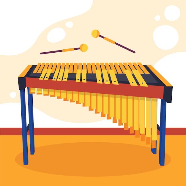 Flat design marimba illustration