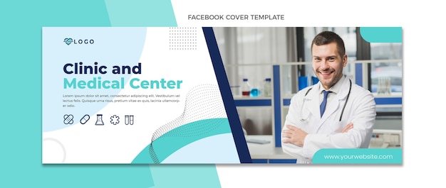 Flat design medical facebook cover