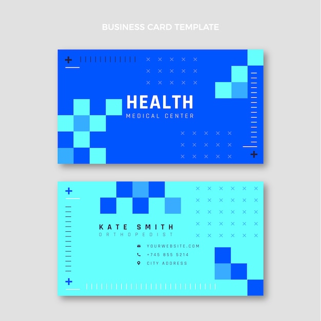 Flat design medical horizontal business card