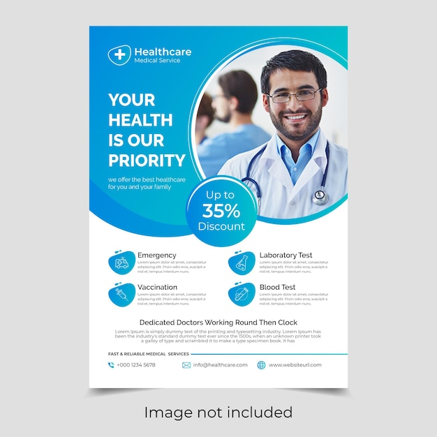 Flat design of medical instagram post Free Vector