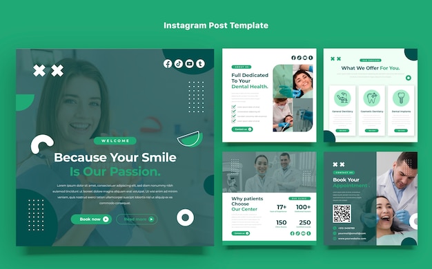 Flat design medical instagram post