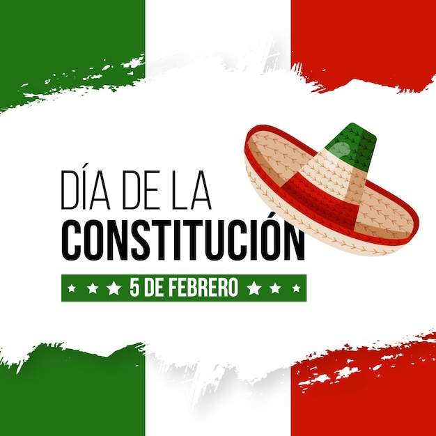 Flat design mexico constitution day