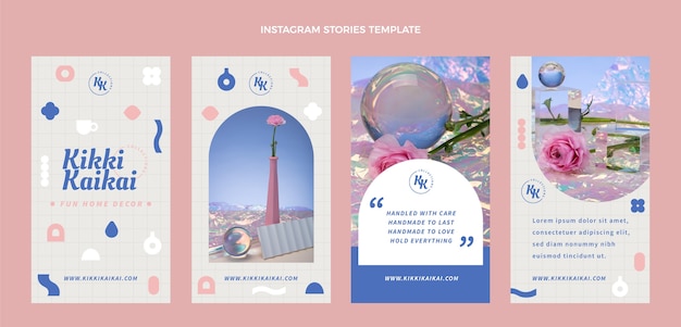 Flat design minimal boutique instagram stories