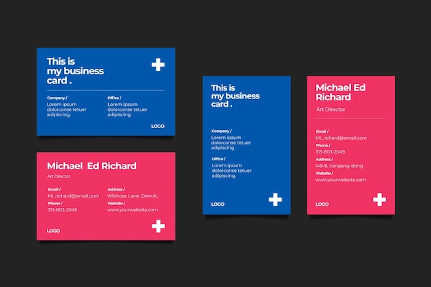 Flat design minimal business card