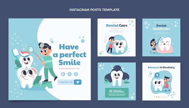 Flat design minimal dental clinic template