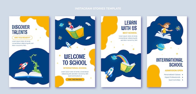 Flat design minimal international school template