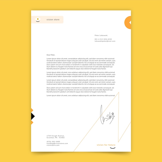 Flat design minimal ophthalmologist letterhead