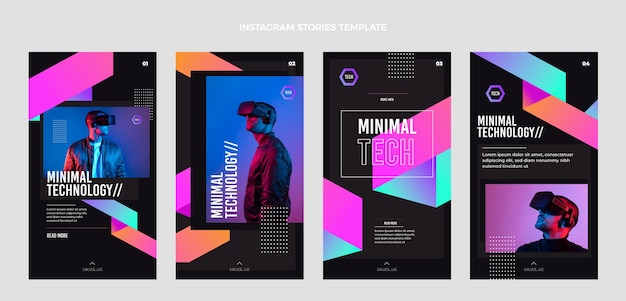 Flat design minimal technology instagram stories