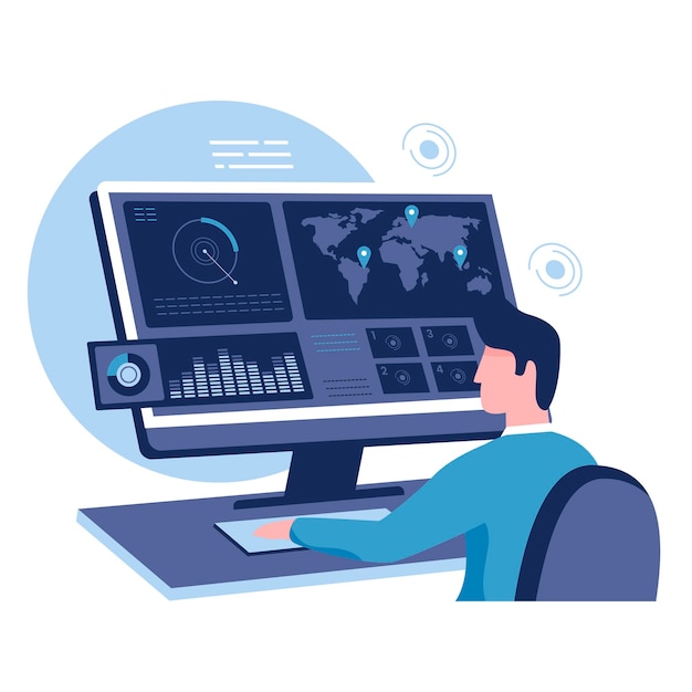 Flat design of monitoring system concept