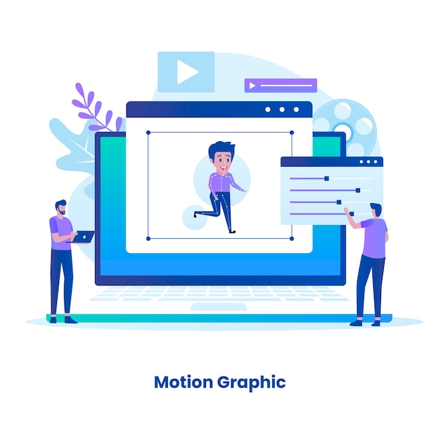 Vector flat design motion graphic concept. illustration for websites, landing pages, mobile applications, posters and banners.