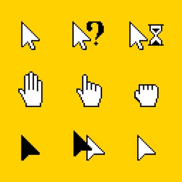 Flat design mouse cursor set