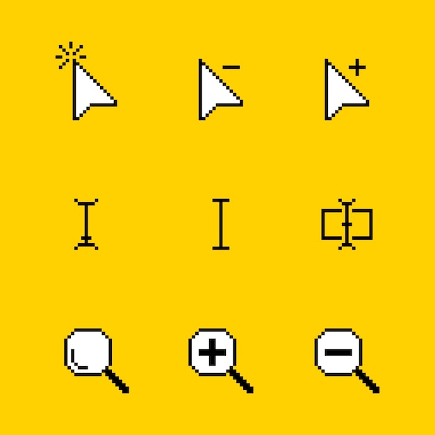 Flat design mouse cursor set