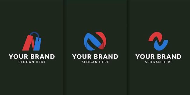 Vector flat design n logo template collection