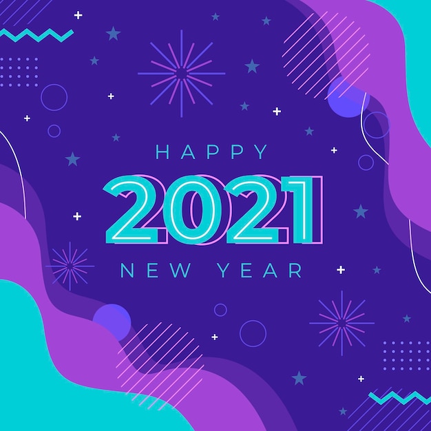 Flat design new year 2021