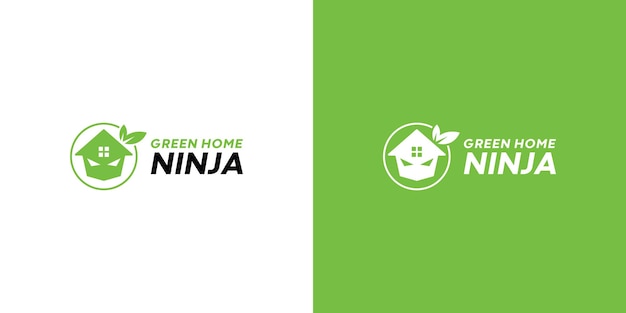 Flat design ninja logo template free vector Premium Vector