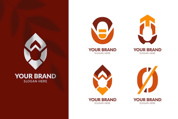 Flat design o logo templates collection